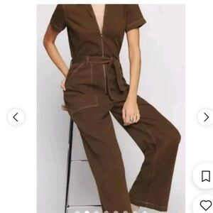 Reformation Brown Cassidy Jumpsuit